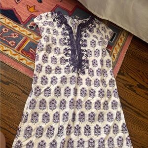 Calypso St. Barth Purple and White Mini Dress